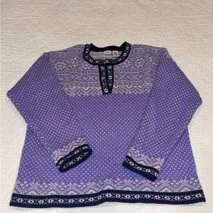 Lands End Wool Purple sweater XL
